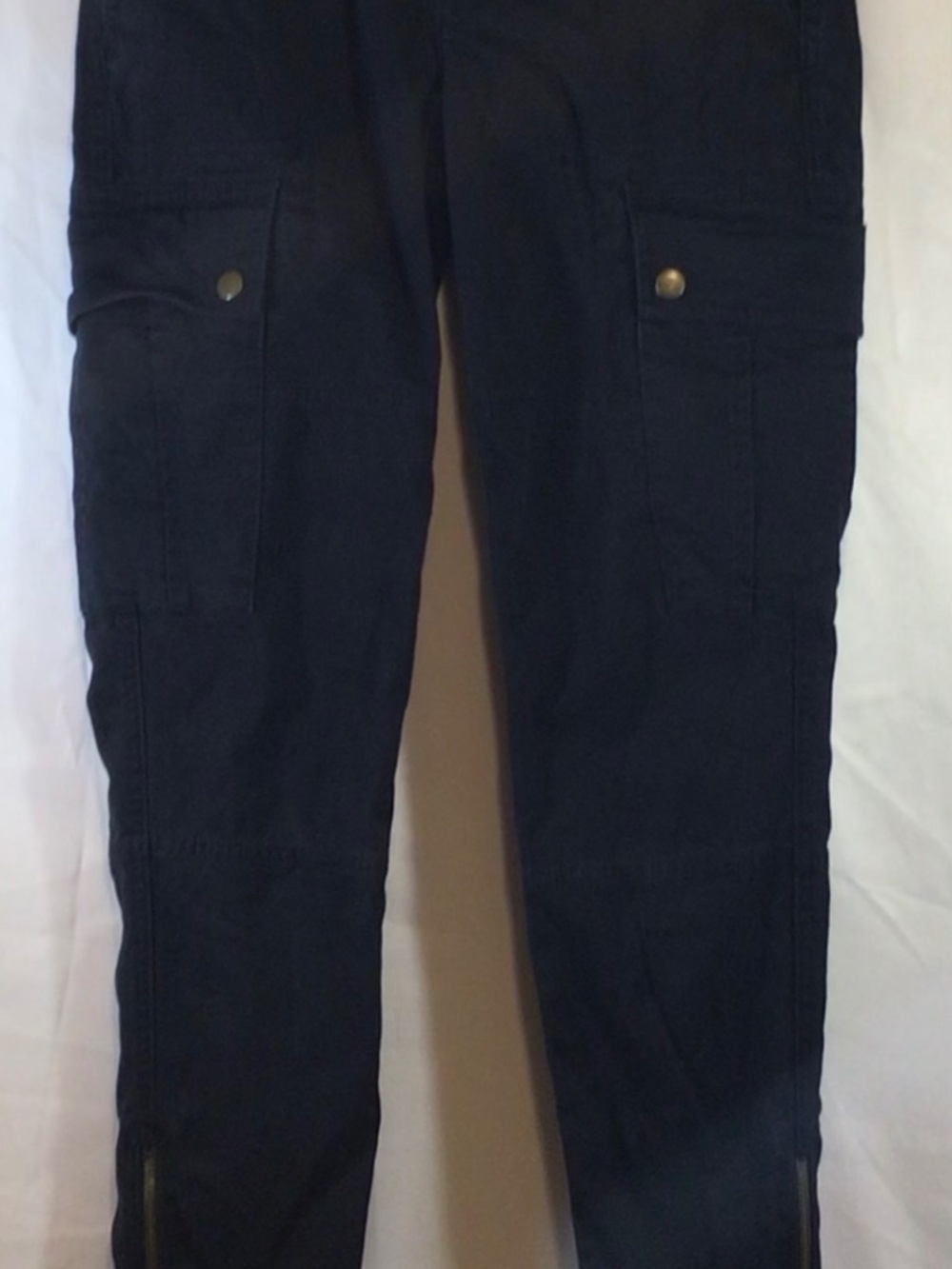 polo ralph lauren cargo pants black size 6 zip ankle stretch utility military - Picture 3 of 16